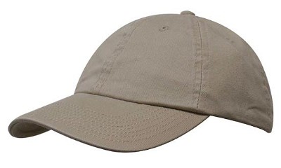 Premium washed chino twill baseball cap klei bruin