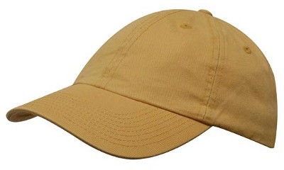 Premium washed chino twill baseball cap mosterd