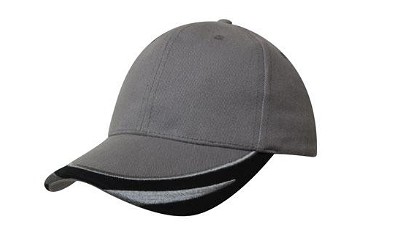 Heavy brushed cap met geborduurd detail houtskool/zwart