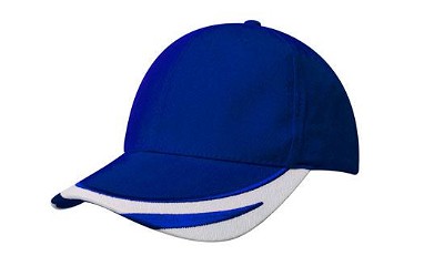 Heavy brushed cap met geborduurd detail koningsblauw/wit