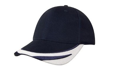 Heavy brushed cap met geborduurd detail navy/wit