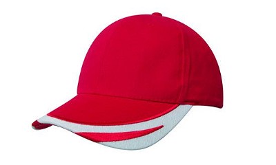 Heavy brushed cap met geborduurd detail rood/wit