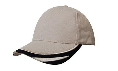Heavy brushed cap met geborduurd detail steenkleurig/navy