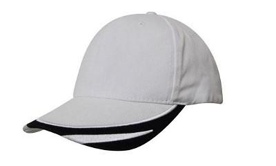 Heavy brushed cap met geborduurd detail wit/navy