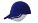 Heavy brushed cap met gebogen inkepingen koningsblauw/wit