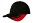 Heavy brushed cap met gebogen inkepingen zwart/rood
