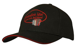 Luxe chino twill baseball cap met sandwich