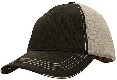 Cool mesh trucker cap met sandwich zwart/grijs