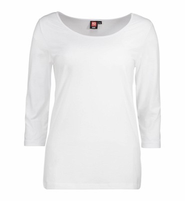 ID stretch dames T-shirt met 3/4 mouwen wit