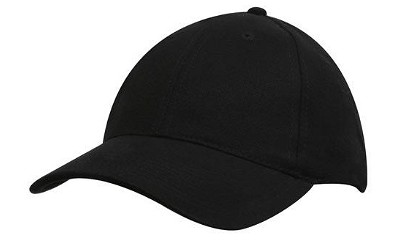 Premium heavy brushed baseball cap zwart