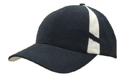 Heavy brushed cap met contrasterende sluiting en inkepingen navy/wit