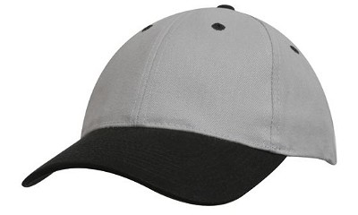 Classic heavy brushed baseball cap grijs/zwart