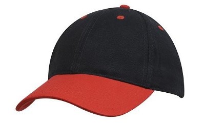 Classic heavy brushed baseball cap navy/rood