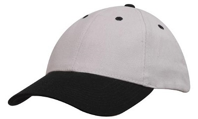 Classic heavy brushed baseball cap steengrijs/zwart