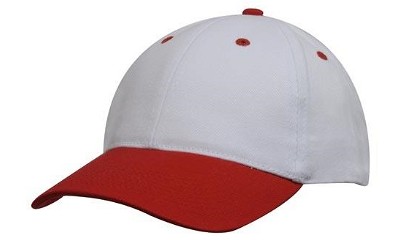 Classic heavy brushed baseball cap wit/rood