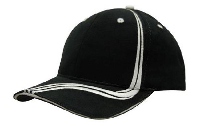 Heavy brushed cap met golvende strepen zwart/wit