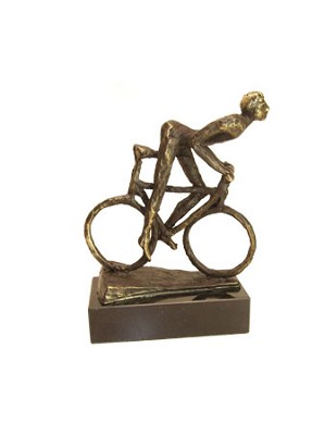Fietser sculptuur brons 