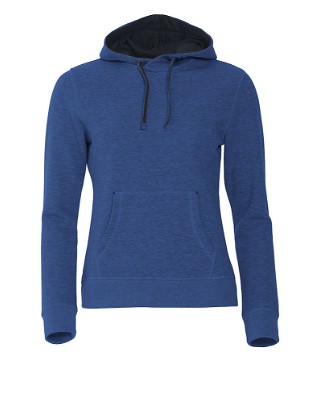 Classic dames hoodie blauw-melange