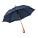Paraplu met gebogen houten handvat blauw