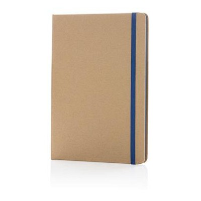 A5 kraft notitieboek met gekleurde zijkant blauw