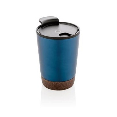 Koffiebeker met kurk 300 ml blauw