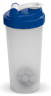 Shaker met shakerbal 600 ml blauw