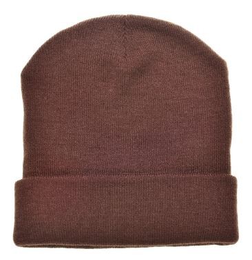 Gebreide muts bruin