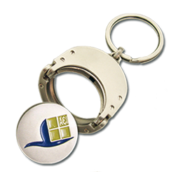 Sleutelhanger met winkelwagenmuntje Zilver