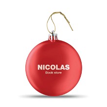 Platte kerstbal met metalen look | 75 mm