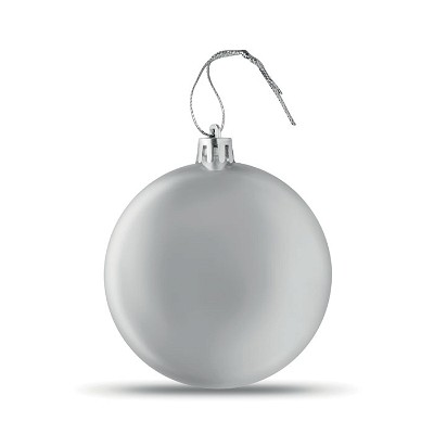 Platte kerstbal met metalen look | 75 mm