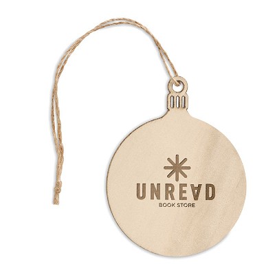 Houten boomhanger in kerstbalvorm | 70 mm