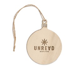 Houten boomhanger in kerstbalvorm | 70 mm