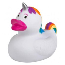 Regenboog eenhoorn badeend