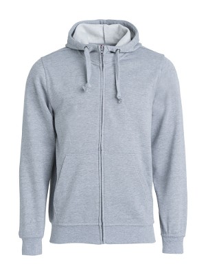 Basic hoodie met rits grijs-melange