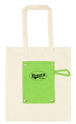Opvouwbare katoenen tas met insteekvakje  | 41,5 x 37 cm