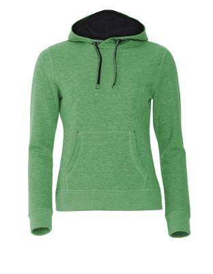 Classic dames hoodie groen-melange