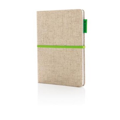 A5 eco jute notitieboek groen