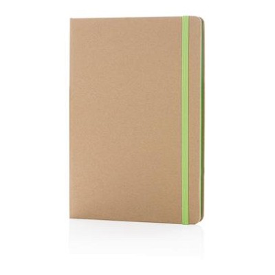 A5 kraft notitieboek met gekleurde zijkant groen