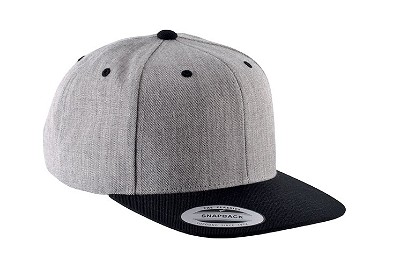 Flexfit premium snapback cap 6 panelen heathergrey/zwart