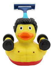 Bodybuilder eend houder