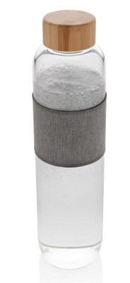 Impact borosilicaat glazen fles met bamboe deksel 750 ml