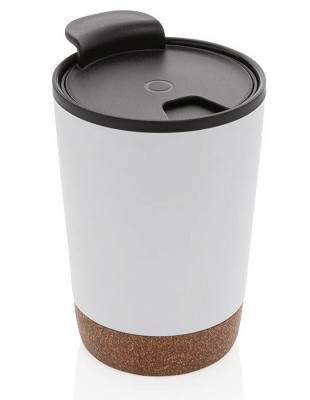 Koffiebeker met kurk 300 ml wit