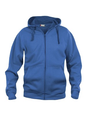 Basic hoodie met rits kobaltblauw