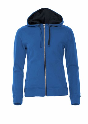 Classic dames hoodie met rits kobaltblauw