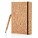 A5 kurken notitieboek met bamboe pen in set khaki