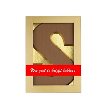 Chocoladeletter 200 gram | Ambachtelijke Belgische chocolade | UTZ gecertificeerd | Met banderol