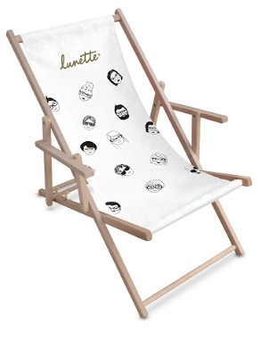 Houten strandstoel met armleuning | 125 x 54 cm
