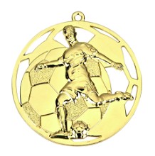 Medaille voetballen met voetballer | Ø 50 mm