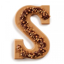 Luxe gedecoreerde chocoladeletter S 225 gram