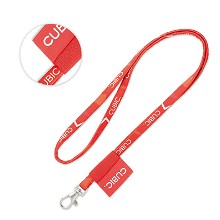 Full color tubular lanyard met geweven label